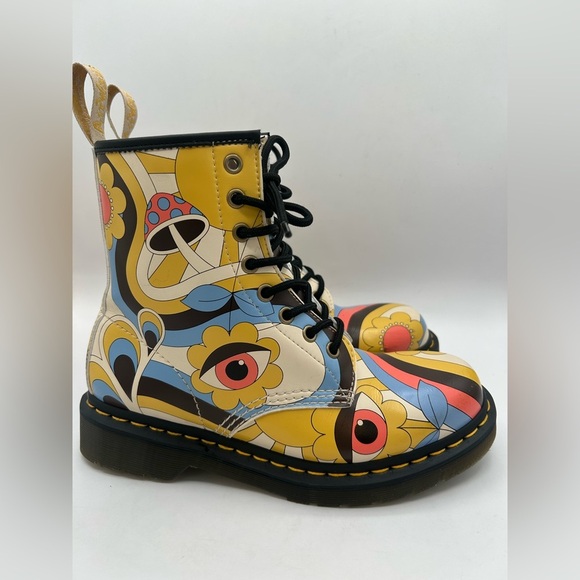 RARE Dr. Martens Vegan Leather 1460 Retro Kemble Lace Up Boots Combat Size 7 Y2K - Picture 10 of 14